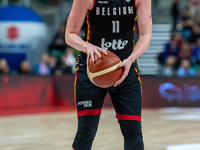 Emma Meesseman in action during the FIBA 2025 European Women's Basketball Championship Qualifiers Group C match between Poland and Belgium a...