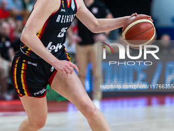 Becky Massey in action during the FIBA 2025 European Women's Basketball Championship Qualifiers Group C match between Poland and Belgium at...