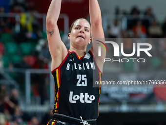 Becky Massey in action during the FIBA 2025 European Women's Basketball Championship Qualifiers Group C match between Poland and Belgium at...