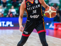 Julie Allemand in action during the FIBA 2025 European Women's Basketball Championship Qualifiers Group C match between Poland and Belgium a...