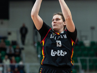 Kyara Linskens in action during the FIBA 2025 European Women's Basketball Championship Qualifiers Group C match between Poland and Belgium a...