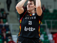 Kyara Linskens in action during the FIBA 2025 European Women's Basketball Championship Qualifiers Group C match between Poland and Belgium a...