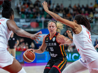 Julie Allemand in action during the FIBA 2025 European Women's Basketball Championship Qualifiers Group C match between Poland and Belgium a...