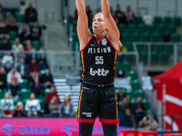 Julie Allemand in action during the FIBA 2025 European Women's Basketball Championship Qualifiers Group C match between Poland and Belgium a...