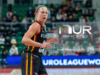 Julie Allemand in action during the FIBA 2025 European Women's Basketball Championship Qualifiers Group C match between Poland and Belgium a...