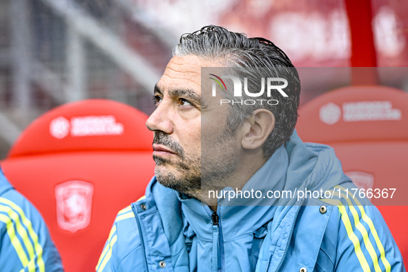 AFC Ajax Amsterdam assistant trainer Daniele Cavalletto is present during the match between Twente and Ajax at the Grolsch Veste stadium for...