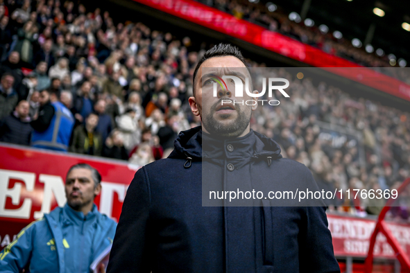 AFC Ajax Amsterdam trainer Francesco Fariolo is present during the match between Twente and Ajax at the Grolsch Veste stadium for the Dutch...