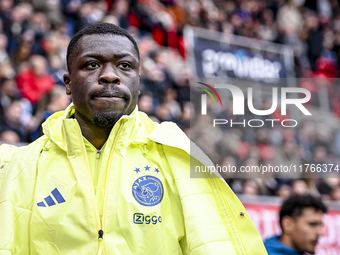 AFC Ajax Amsterdam forward Brian Brobbey plays during the match between Twente and Ajax at the Grolsch Veste stadium for the Dutch Eredivisi...