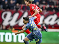 AFC Ajax Amsterdam defender Josip Sutalo and FC Twente forward Sam Lammers play during the match between Twente and Ajax at the Grolsch Vest...