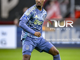 AFC Ajax Amsterdam defender Jorrel Hato plays during the match between Twente and Ajax at the Grolsch Veste stadium for the Dutch Eredivisie...