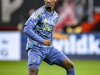 AFC Ajax Amsterdam defender Jorrel Hato plays during the match between Twente and Ajax at the Grolsch Veste stadium for the Dutch Eredivisie...