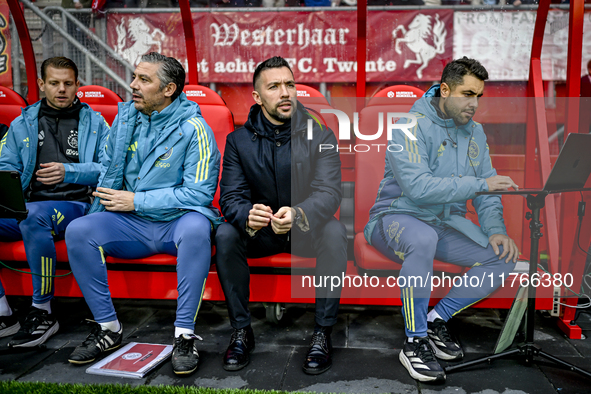 AFC Ajax Amsterdam assistant trainers Dave Vos, Daniele Cavalletto, and Felipe Sanchez Mateos, along with trainer Francesco Fariolo, are pre...