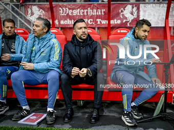 AFC Ajax Amsterdam assistant trainers Dave Vos, Daniele Cavalletto, and Felipe Sanchez Mateos, along with trainer Francesco Fariolo, are pre...