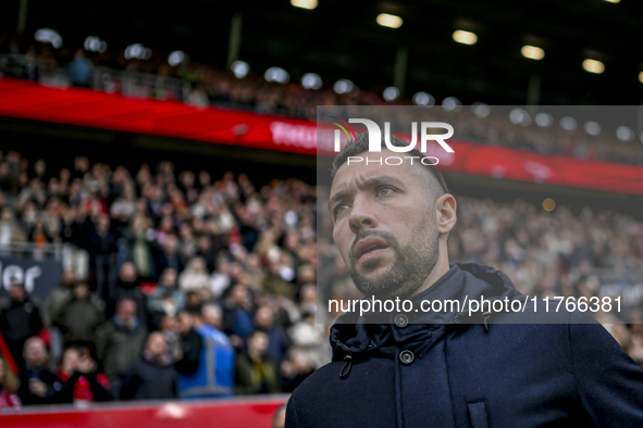 AFC Ajax Amsterdam trainer Francesco Fariolo is present during the match between Twente and Ajax at the Grolsch Veste stadium for the Dutch...