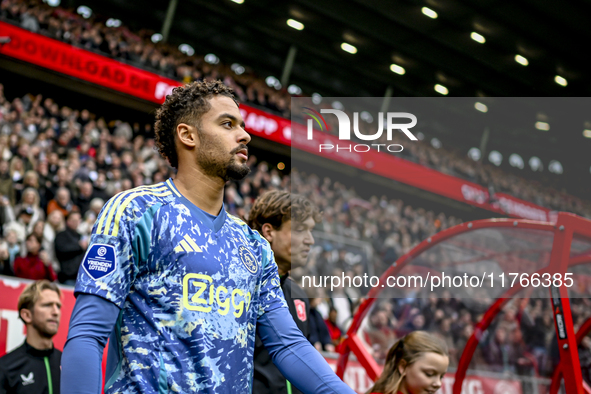 AFC Ajax Amsterdam defender Devyne Rensch plays during the match between Twente and Ajax at the Grolsch Veste stadium for the Dutch Eredivis...