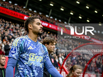 AFC Ajax Amsterdam defender Devyne Rensch plays during the match between Twente and Ajax at the Grolsch Veste stadium for the Dutch Eredivis...