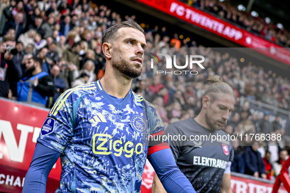 AFC Ajax Amsterdam midfielder Jordan Henderson plays during the match between Twente and Ajax at the Grolsch Veste stadium for the Dutch Ere...