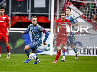 AFC Ajax Amsterdam midfielder Jordan Henderson plays during the match between Twente and Ajax at the Grolsch Veste stadium for the Dutch Ere...