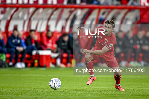 FC Twente defender Bart van Rooij plays during the match between Twente and Ajax at the Grolsch Veste stadium for the Dutch Eredivisie seaso...