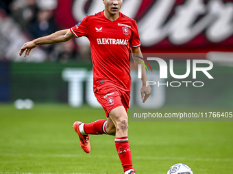 FC Twente midfielder Carel Eiting plays during the match between Twente and Ajax at the Grolsch Veste stadium for the Dutch Eredivisie seaso...