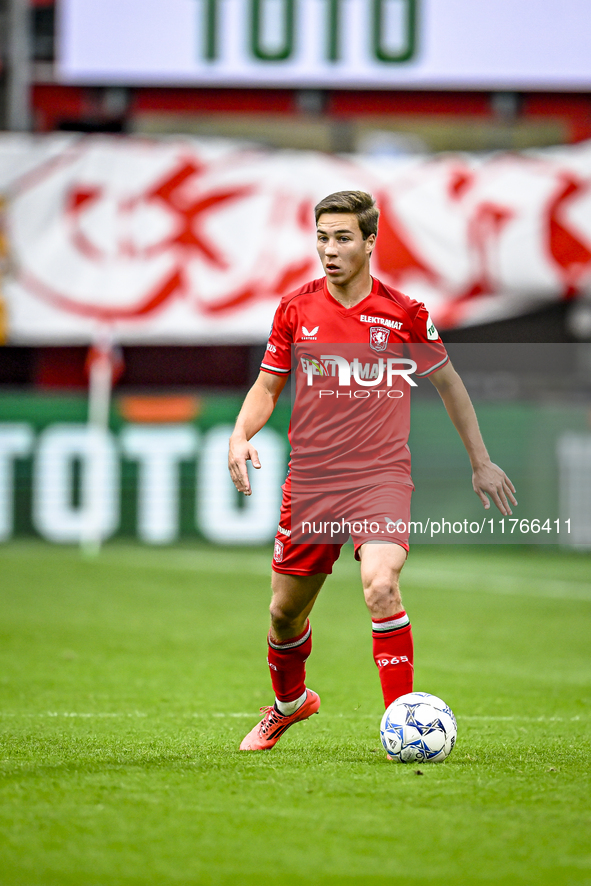 FC Twente midfielder Carel Eiting plays during the match between Twente and Ajax at the Grolsch Veste stadium for the Dutch Eredivisie seaso...