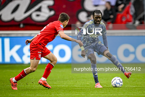 AFC Ajax Amsterdam forward Chuba Akpom plays during the match between Twente and Ajax at the Grolsch Veste stadium for the Dutch Eredivisie...