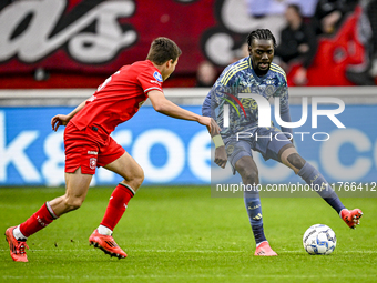 AFC Ajax Amsterdam forward Chuba Akpom plays during the match between Twente and Ajax at the Grolsch Veste stadium for the Dutch Eredivisie...