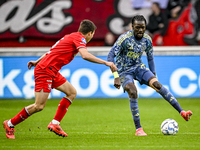 AFC Ajax Amsterdam forward Chuba Akpom plays during the match between Twente and Ajax at the Grolsch Veste stadium for the Dutch Eredivisie...