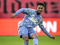 AFC Ajax Amsterdam defender Jorrel Hato plays during the match between Twente and Ajax at the Grolsch Veste stadium for the Dutch Eredivisie...