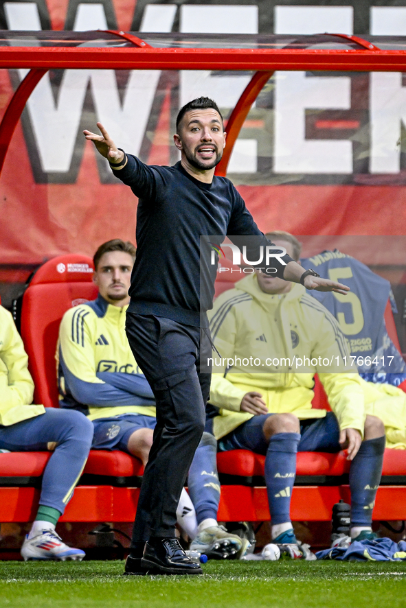 AFC Ajax Amsterdam trainer Francesco Fariolo is present during the match between Twente and Ajax at the Grolsch Veste stadium for the Dutch...