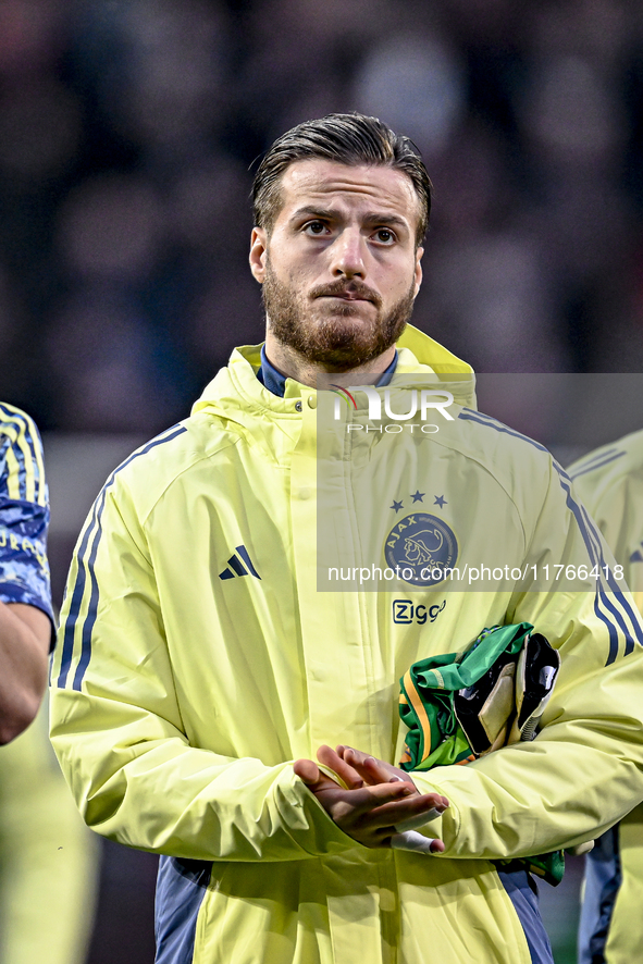 AFC Ajax Amsterdam goalkeeper Diant Ramaj plays during the match between Twente and Ajax at the Grolsch Veste stadium for the Dutch Eredivis...