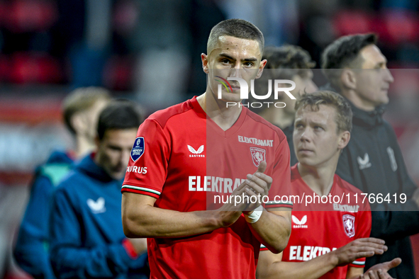 FC Twente defender Gustaf Lagerbielke plays during the match between Twente and Ajax at the Grolsch Veste stadium for the Dutch Eredivisie s...