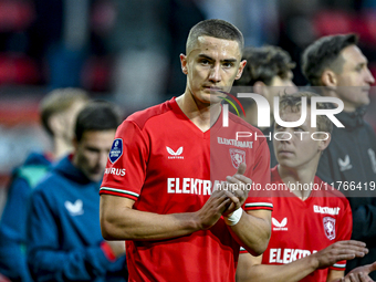 FC Twente defender Gustaf Lagerbielke plays during the match between Twente and Ajax at the Grolsch Veste stadium for the Dutch Eredivisie s...