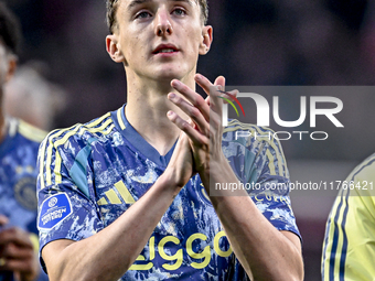 AFC Ajax Amsterdam defender Youri Baas plays during the match between Twente and Ajax at the Grolsch Veste stadium for the Dutch Eredivisie...