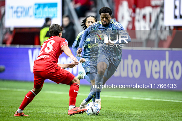 AFC Ajax Amsterdam forward Chuba Akpom plays during the match between Twente and Ajax at the Grolsch Veste stadium for the Dutch Eredivisie...