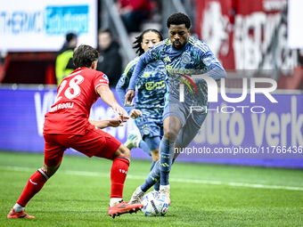 AFC Ajax Amsterdam forward Chuba Akpom plays during the match between Twente and Ajax at the Grolsch Veste stadium for the Dutch Eredivisie...