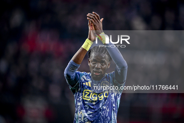 AFC Ajax Amsterdam forward Bertrand Traore plays during the match between Twente and Ajax at the Grolsch Veste stadium for the Dutch Eredivi...