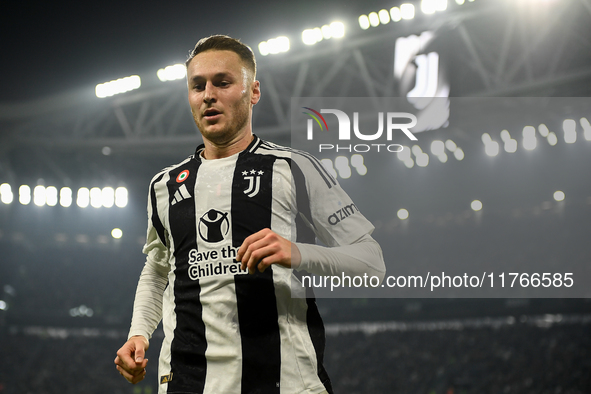 Teun Koopmeiners of Juventus plays during the Serie A match between Juventus and Torino FC at Allianz Stadium in Turin, Italy, on November 9...