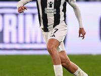 Andrea Cambiaso of Juventus plays during the Serie A match between Juventus and Torino FC at Allianz Stadium in Turin, Italy, on November 9,...