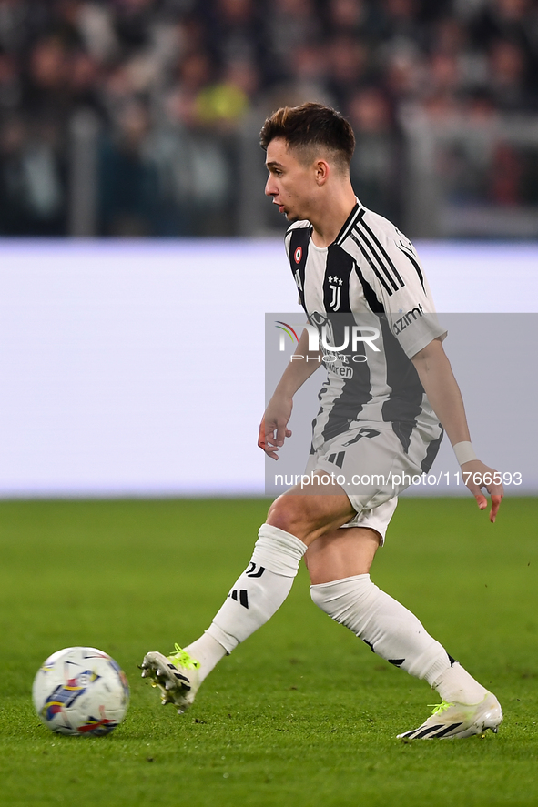 Francisco Conceicao of Juventus plays during the Serie A match between Juventus and Torino FC at Allianz Stadium in Turin, Italy, on Novembe...