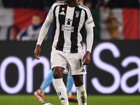 Pierre Kalulu plays for Juventus during the Serie A match between Juventus and Torino FC at Allianz Stadium in Turin, Italy, on November 9,...