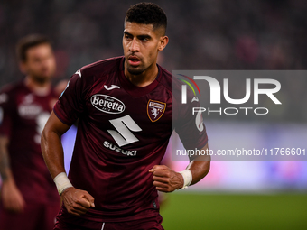 Adam Masina of Torino reacts during the Serie A match between Juventus and Torino FC at Allianz Stadium in Turin, on November 9, 2024. (