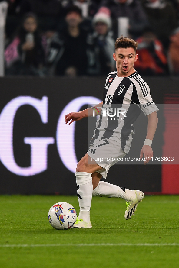 Francisco Conceicao of Juventus plays during the Serie A match between Juventus and Torino FC at Allianz Stadium in Turin, Italy, on Novembe...