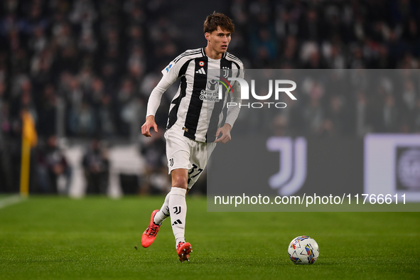 Nicolo Savona of Juventus plays during the Serie A match between Juventus and Torino FC at Allianz Stadium in Turin, Italy, on November 9, 2...