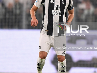 Manuel Locatelli plays during the Serie A match between Juventus and Torino FC at Allianz Stadium in Turin, Italy, on November 9, 2024. (