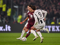 Samuele Ricci of Torino plays during the Serie A match between Juventus and Torino FC at Allianz Stadium in Turin, Italy, on November 9, 202...