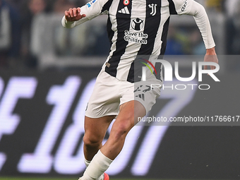 Andrea Cambiaso of Juventus plays during the Serie A match between Juventus and Torino FC at Allianz Stadium in Turin, Italy, on November 9,...