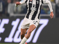 Andrea Cambiaso of Juventus plays during the Serie A match between Juventus and Torino FC at Allianz Stadium in Turin, Italy, on November 9,...