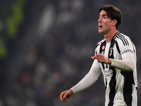 Dusan Vlahovic shows disappointment during the Serie A match between Juventus and Torino FC at Allianz Stadium in Turin, Italy, on November...