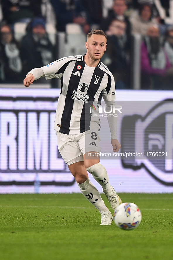 Teun Koopmeiners of Juventus plays during the Serie A match between Juventus and Torino FC at Allianz Stadium in Turin, Italy, on November 9...